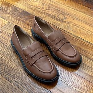 Madewell Brown Leather Penny Loafers